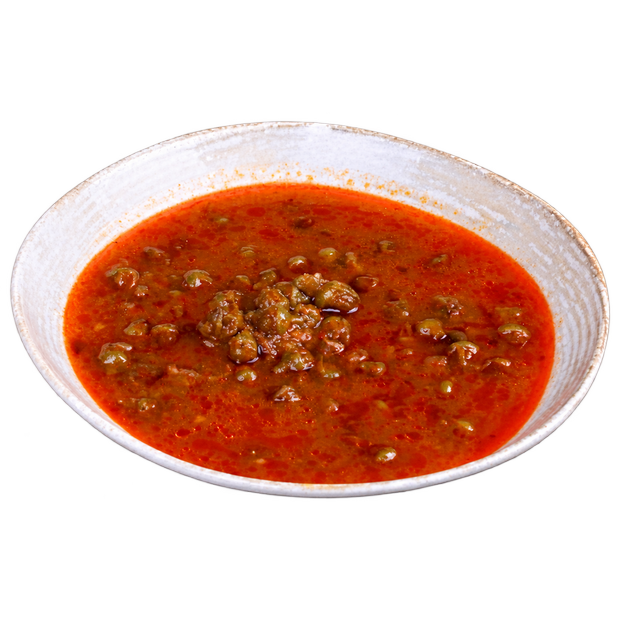 Bamya Çorbası tabak sunumu